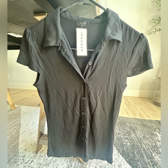 PacSun Tops - PacSun Black Button-Down Women's Shirt - Small - NWT